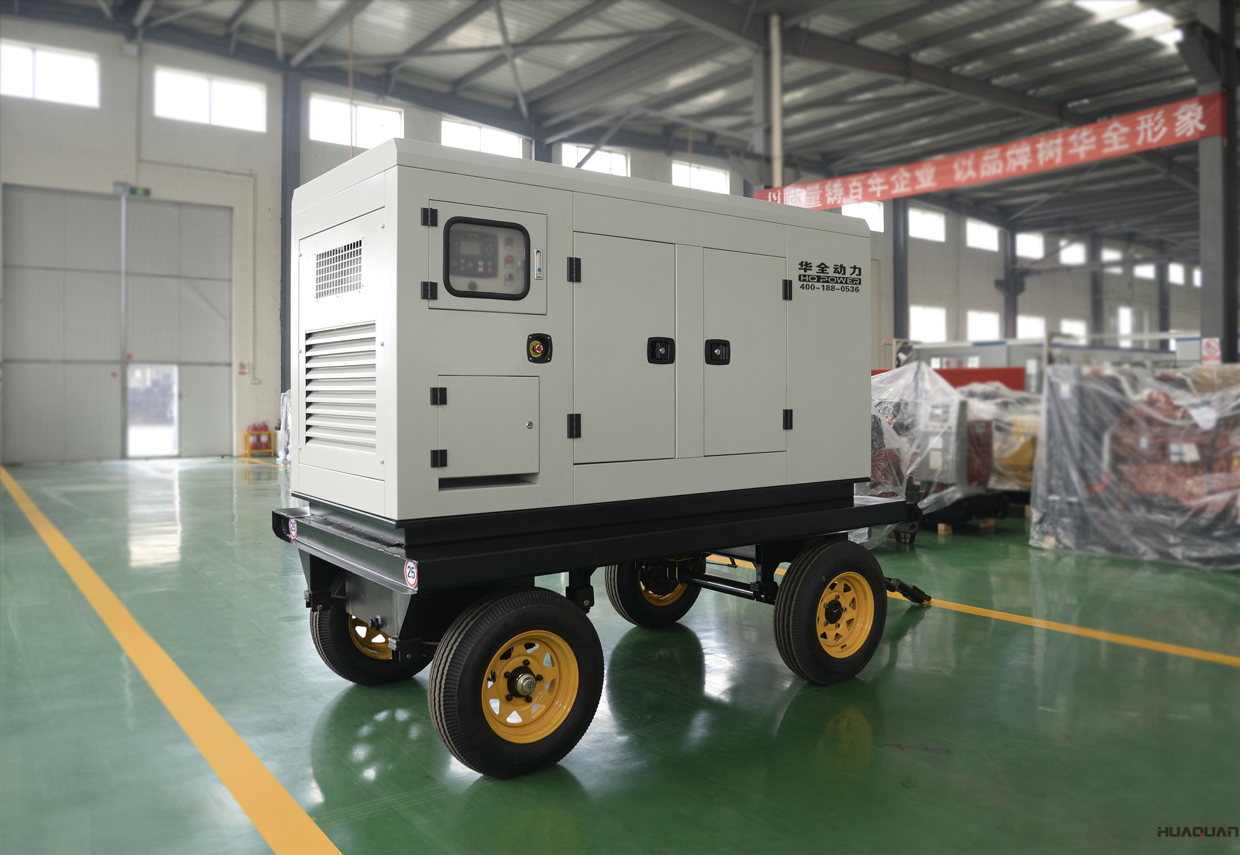 4月17日華全動力120kw移動拖車（含棚）發電機組發往河南