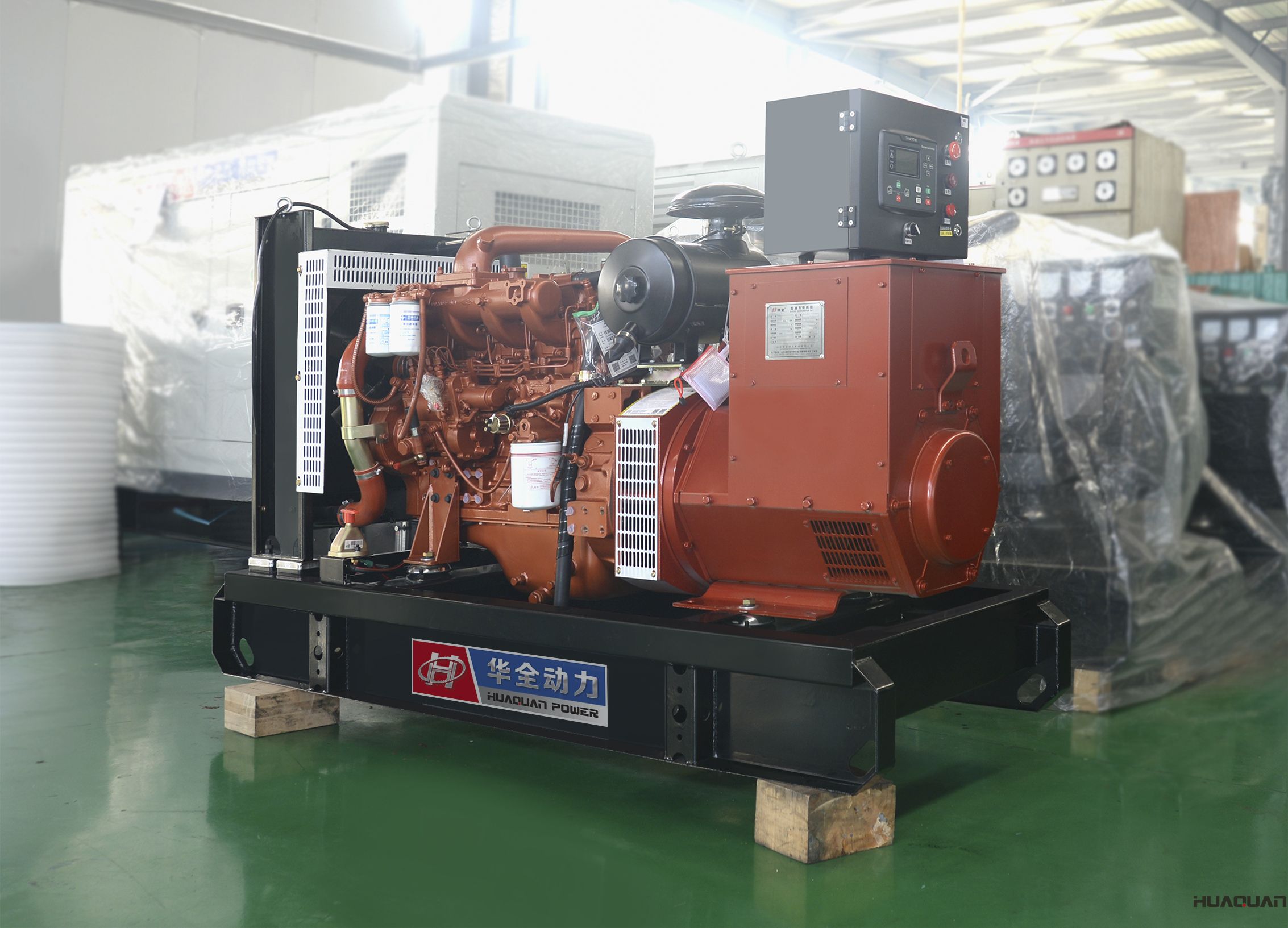 2018年4月20日華全動(dòng)力50千瓦標(biāo)配柴油發(fā)電機(jī)組發(fā)往安徽省