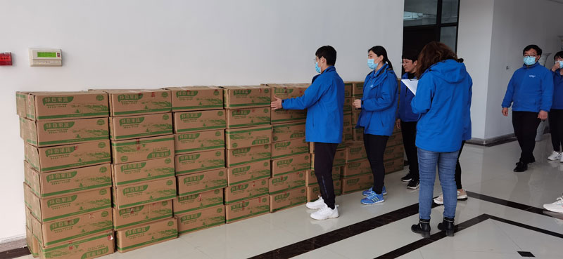 清明假期,華全集團(tuán)員工領(lǐng)取生態(tài)白蓮藕禮物